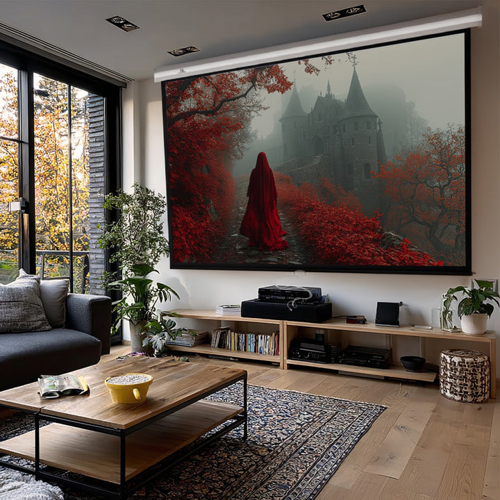 Promítací plátno 100'' 4:3 200x150  matná bílá na zeď nebo strop Maclean MC-594