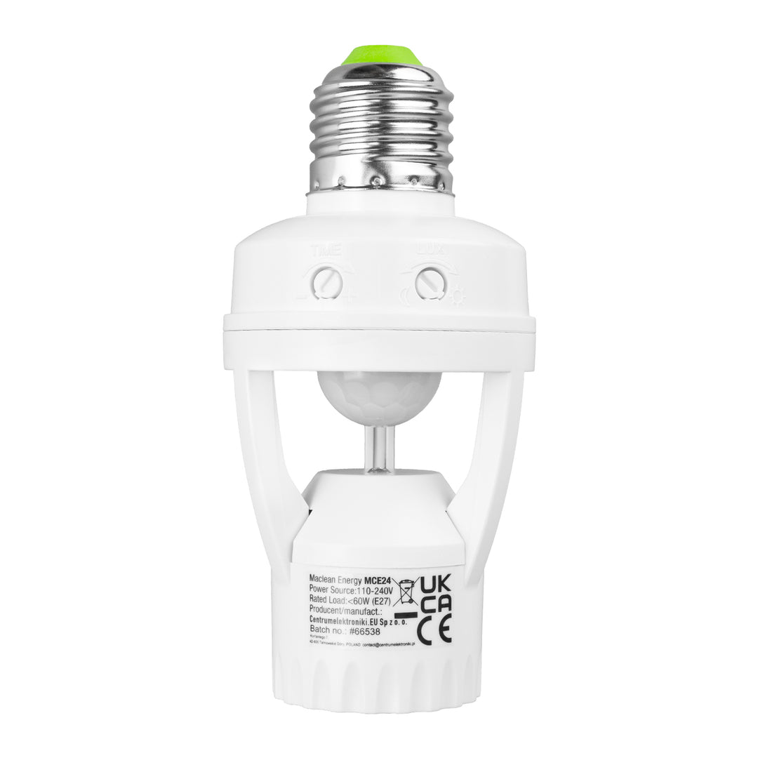 Vestavěný snímač pohybu a soumraku  Pir  1200W rozsah 6m Maclean Energy MCE20