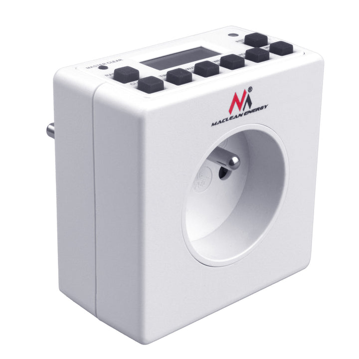 Programovatelný digitální časovač Schuko 3600W max 156 programů Maclean Energy MCE30
