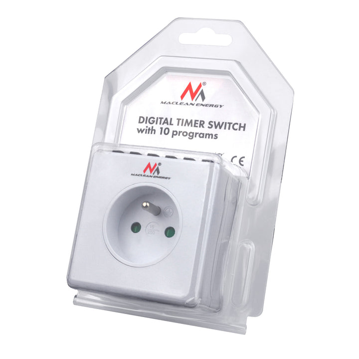 Programovatelný digitální časovač Schuko 3600W max 156 programů Maclean Energy MCE30