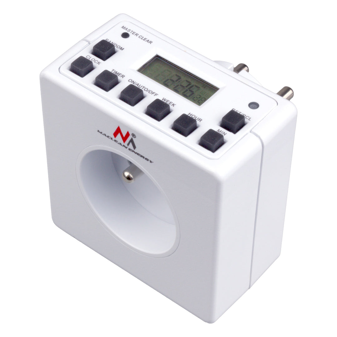 Programovatelný digitální časovač Schuko 3600W max 156 programů Maclean Energy MCE30