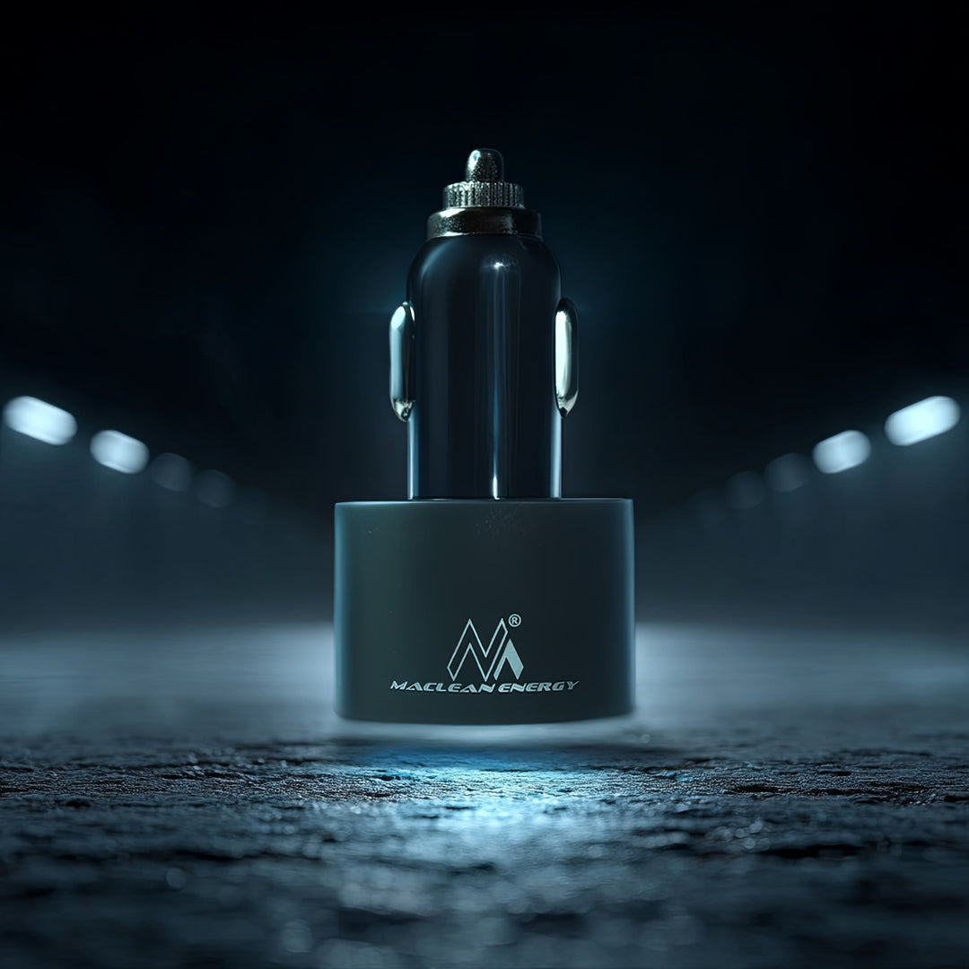 Nabíječka do auta USBUSB 5.2A. Vestavěný kabel 8PIN MCE76 pro Iphone