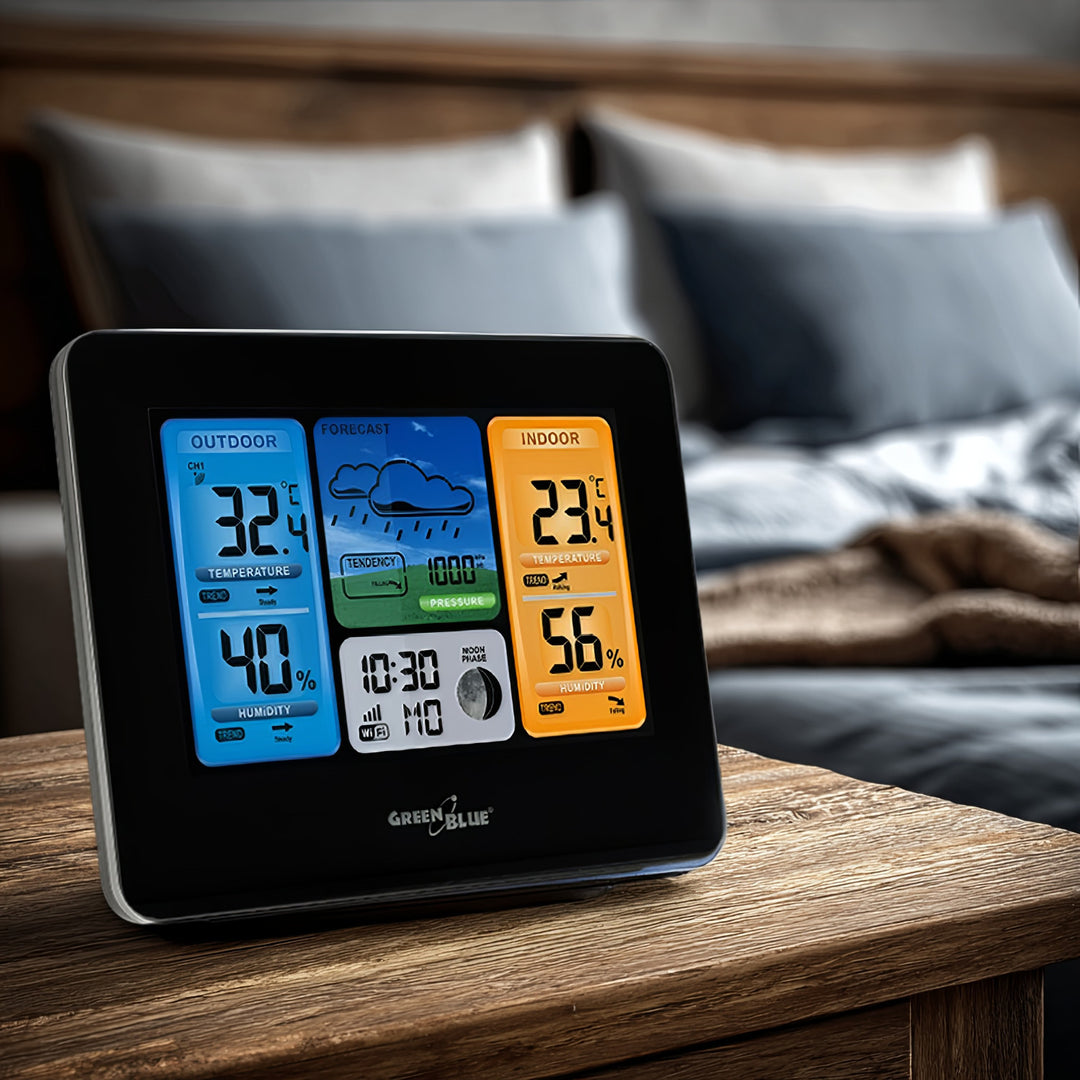 Bezdrátová meteorologická stanice GreenBlue GB522 WiFi fáze měsíce