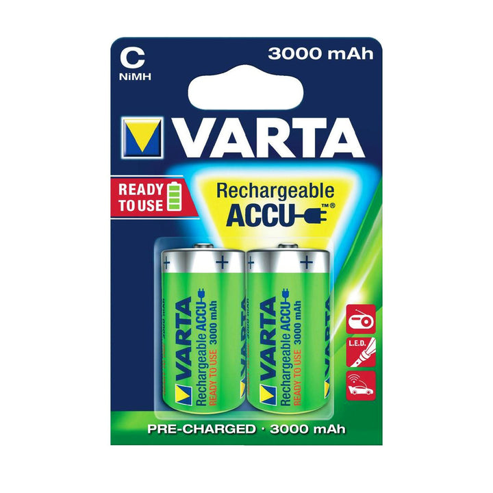 2x dobíjecí baterie Varta Ready2Use R14 C, kapacita 3000 mAh