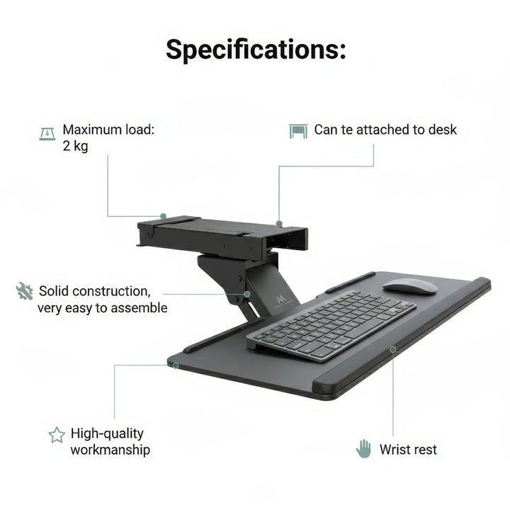 Držák stojan úchyt na klávesnici univerzální Maclean MC-757