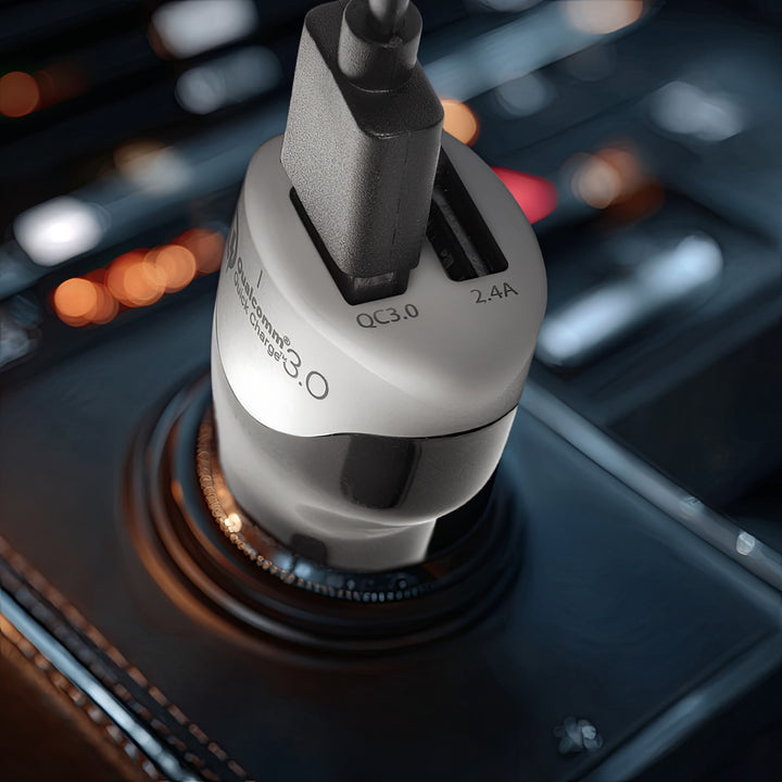 Nabíječka do auta 2xUSB Maclean Energy MCE157 Qualcomm Quick Charge QC 3.0 plus kabel 1,5 m