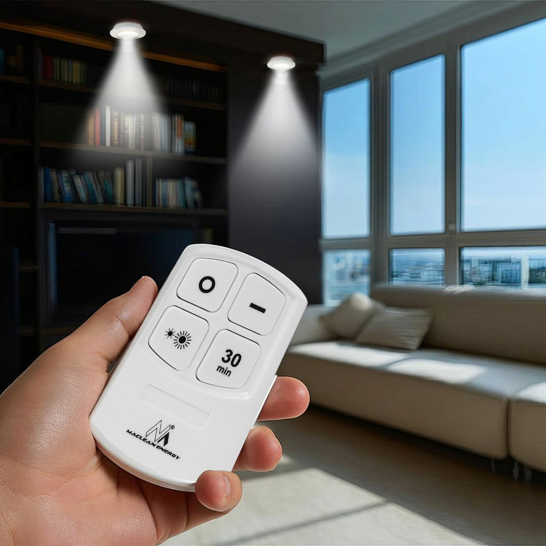 Sada 6 LED světel Maclean Energy s ovládačem na  baterie 3xAAA MCE165 Maclean