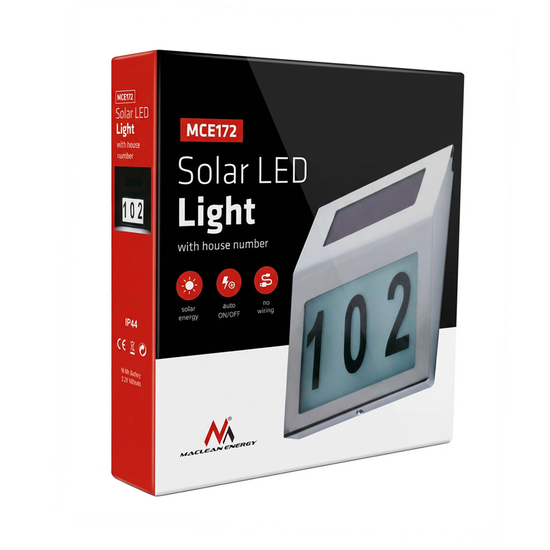 Solární lampa s číslem domu LED Maclean Energy MCE172
