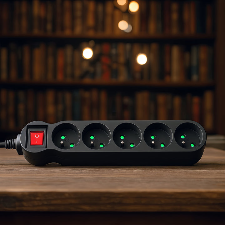 Napájecí lišta Maclean Energy MCE183 Prodlužovací kabel s 5 zásuvkami a vypínačem