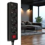 Prodlužovací kabel Extension 4 zásuvky  5 m  německý typ  Maclean MCE194G 3500