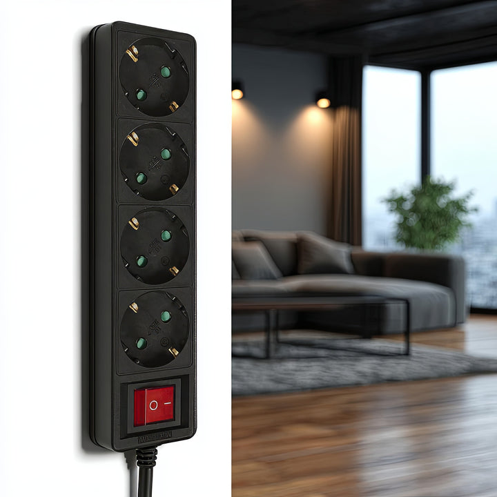 Prodlužovací kabel Extension 4 zásuvky  5 m  německý typ  Maclean MCE194G 3500