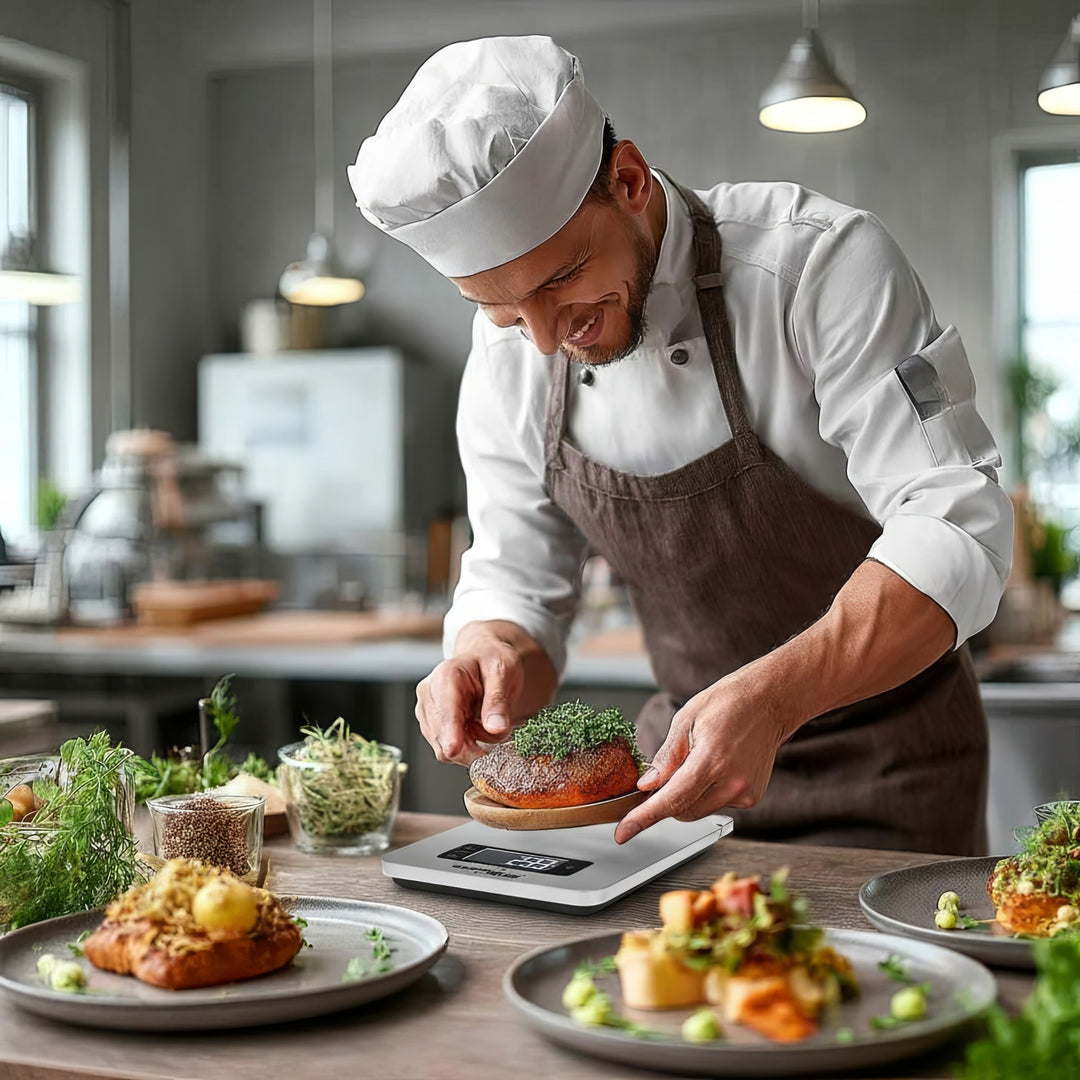 Digitální kuchyňská váha GreenBlue GB170 z nerezové oceli s funkcí dovažování a časovače až do 5 kg