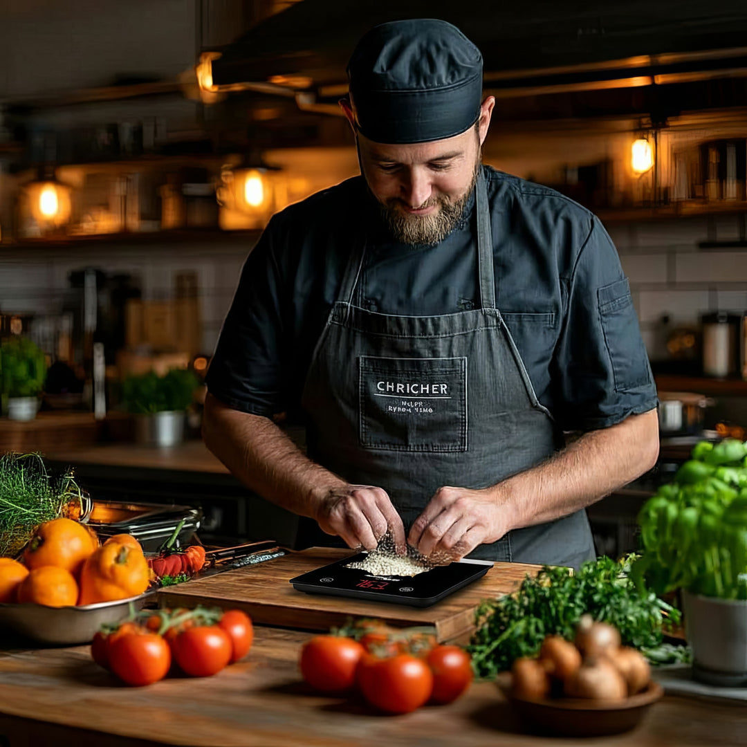 Digitální elektrická kuchyňská váha GreenBlue GB171 v černé barvě s funkci dovažování