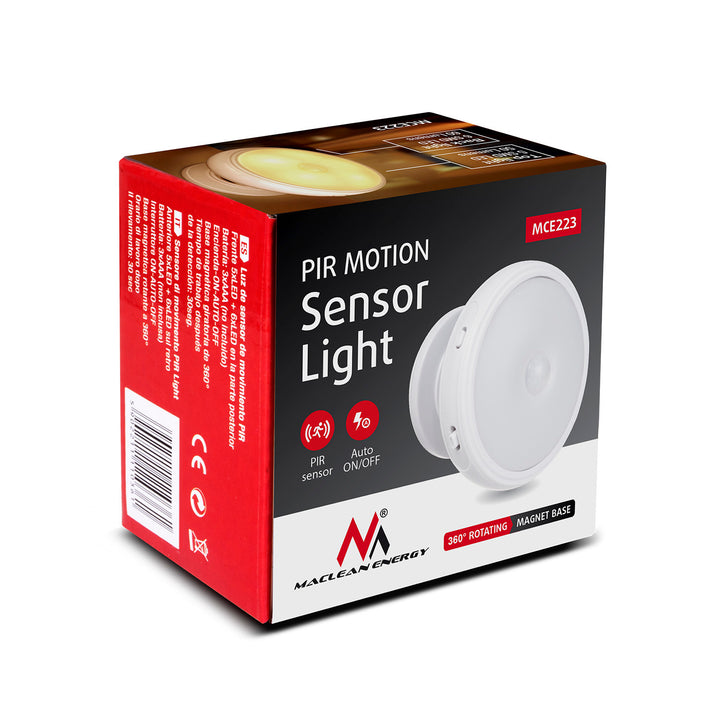 LED lampa lampička 11 LED  se snímačem pohybu a senzorem soumraku Maclean Energy MCE223