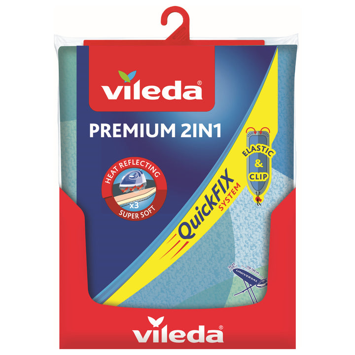 VILEDA PREMIUM 2 na 1 potah na žehlící prkyno Vhodný na všechny druhy prken (30-45 cm × 110-130 cm).