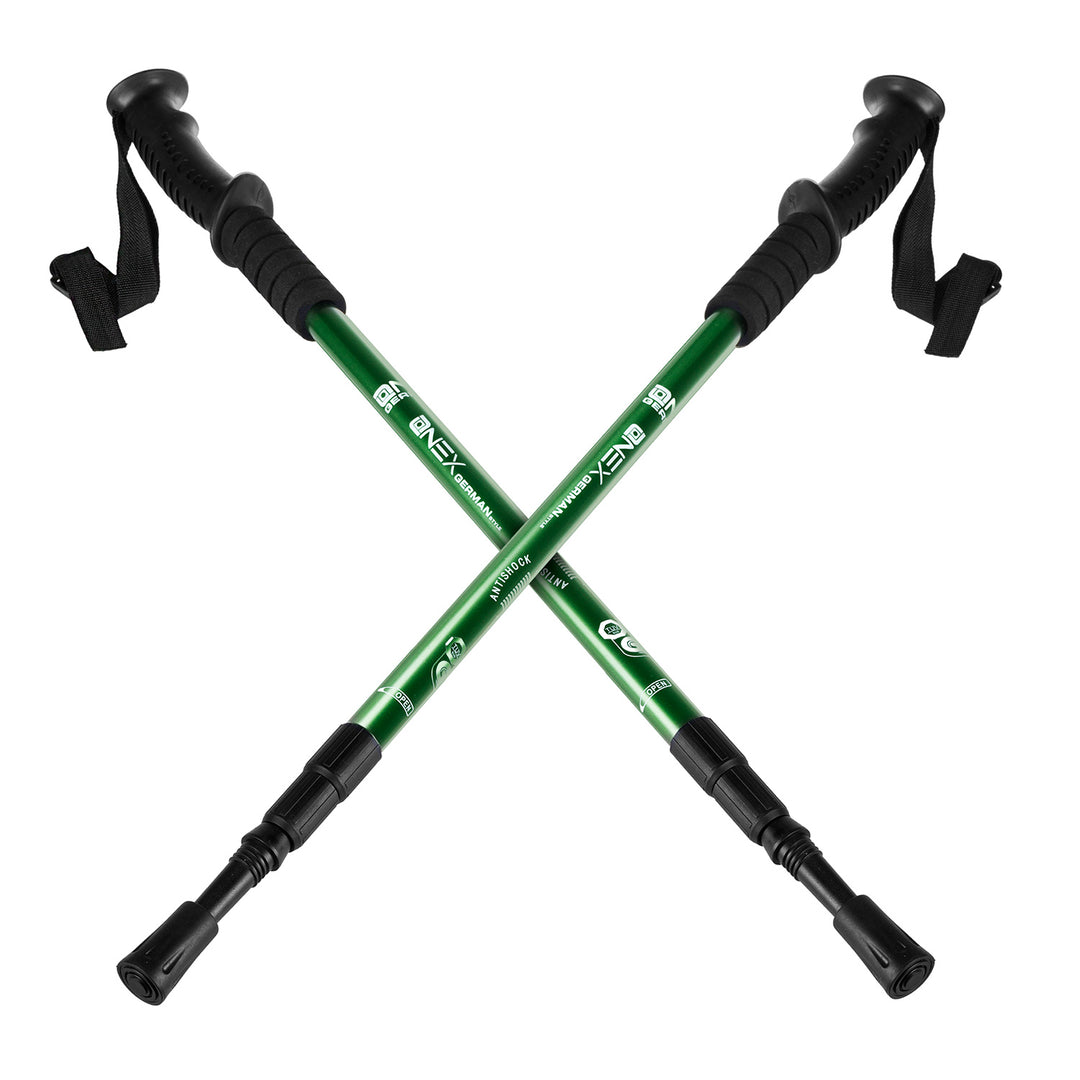 Hliníkové teleskopické hole pro nordic walking, 65–135 cm, zelené