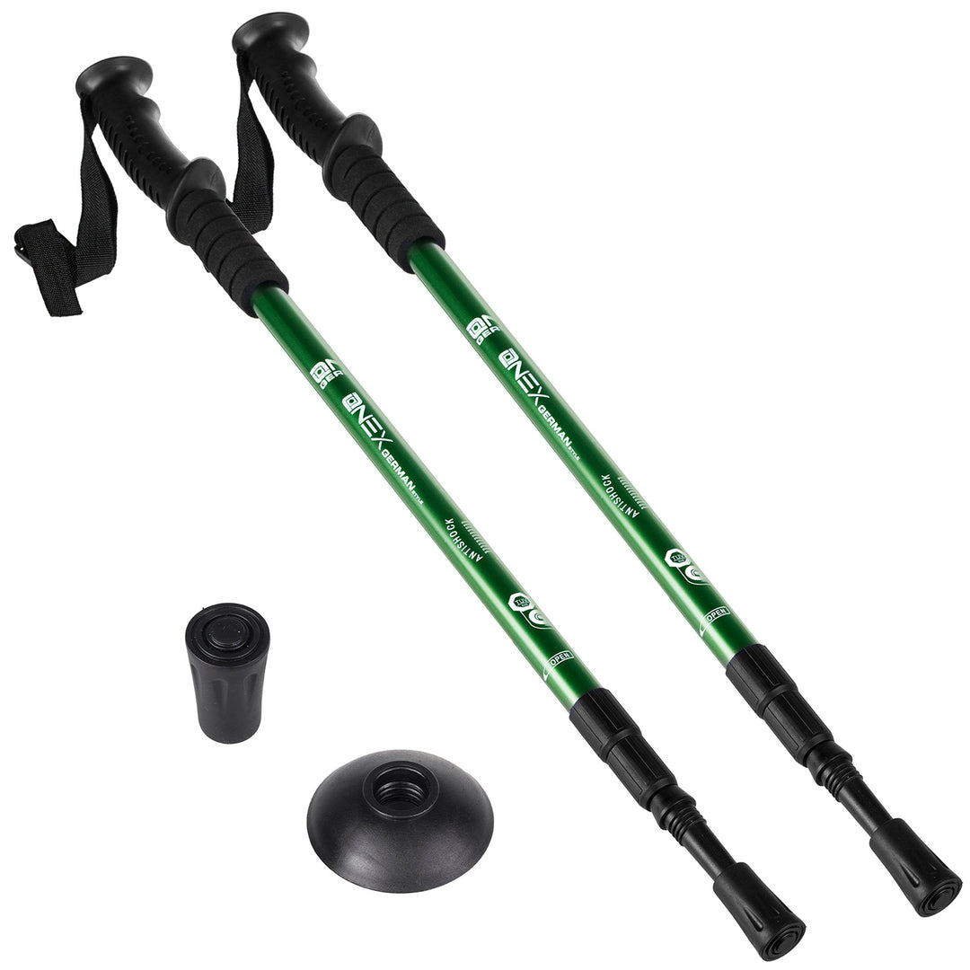 Hliníkové teleskopické hole pro nordic walking, 65–135 cm, zelené