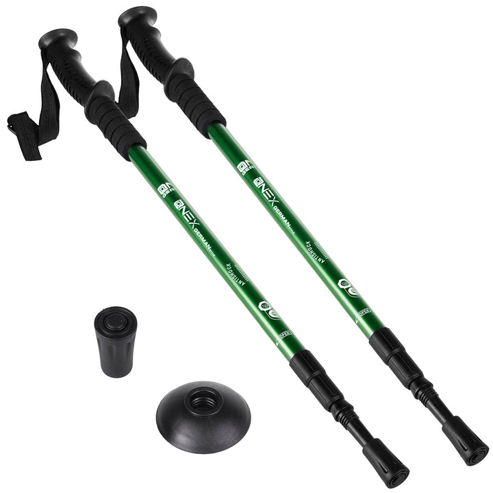 Hliníkové teleskopické hole pro nordic walking, 65–135 cm, zelené