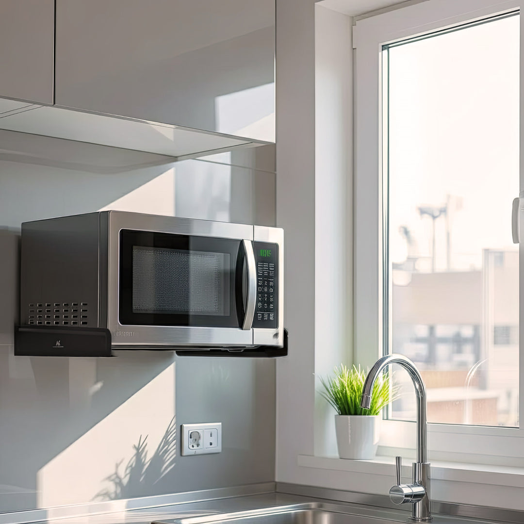 Univerzální držák pro mikrovlnnou troubu Maclean MC-807 až do 35 kg - černý