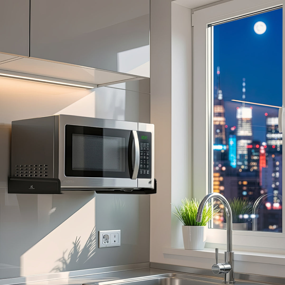 Univerzální držák pro mikrovlnnou troubu Maclean MC-807 až do 35 kg - černý