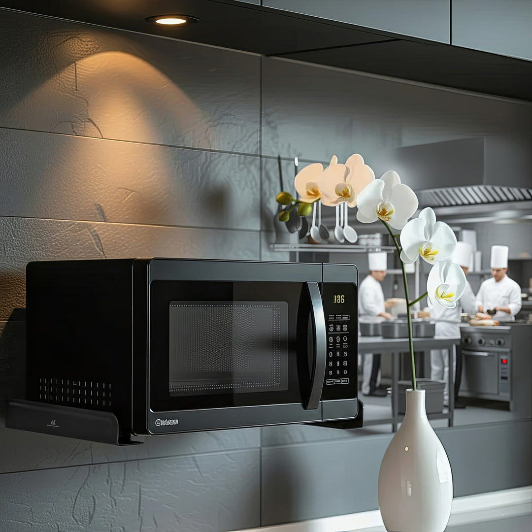 Univerzální držák pro mikrovlnnou troubu Maclean MC-807 až do 35 kg - černý