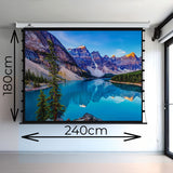 Elektrické projekční plátno Maclean, napínané Premium, nástěnné nebo stropní, 120", 4:3, MC-993