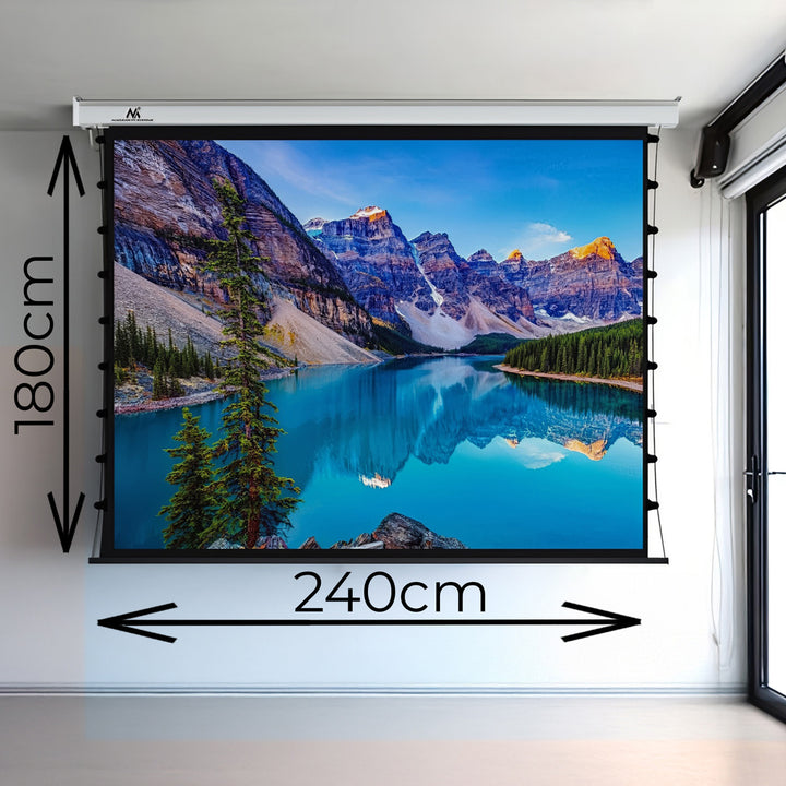 Elektrické projekční plátno Maclean, napínané Premium, nástěnné nebo stropní, 120", 4:3, MC-993