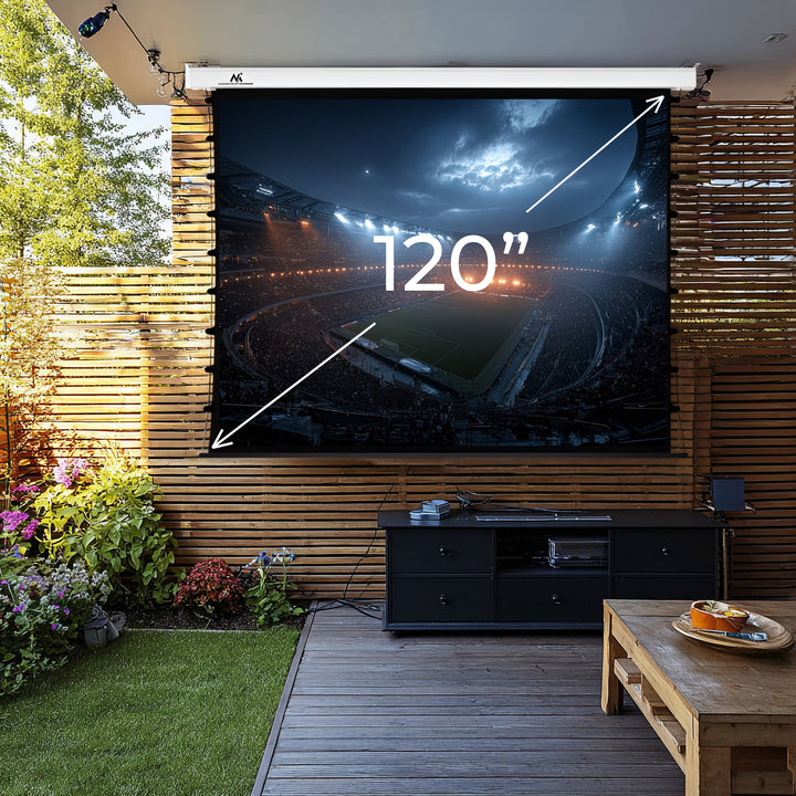 Elektrické projekční plátno Maclean, napínané Premium, nástěnné nebo stropní, 120", 4:3, MC-993