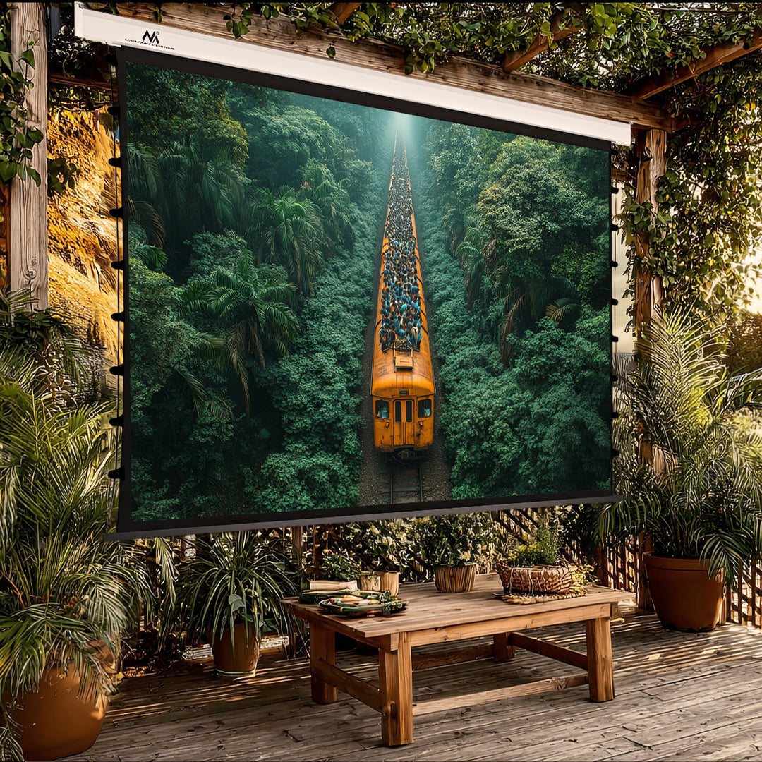 Elektrické projekční plátno Maclean, napínané Premium, nástěnné nebo stropní, 120", 4:3, MC-993