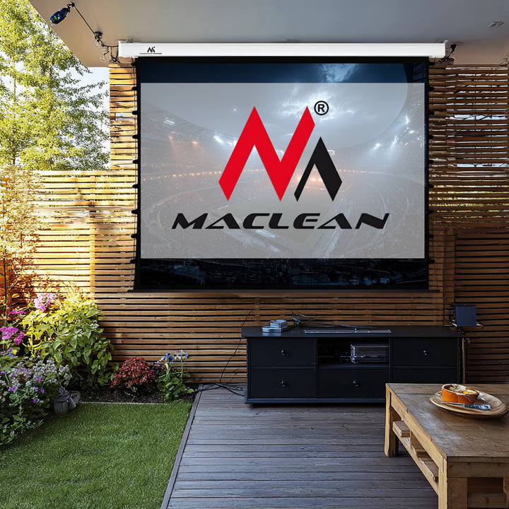 Elektrické projekční plátno Maclean, napínané Premium, nástěnné nebo stropní, 120", 4:3, MC-993