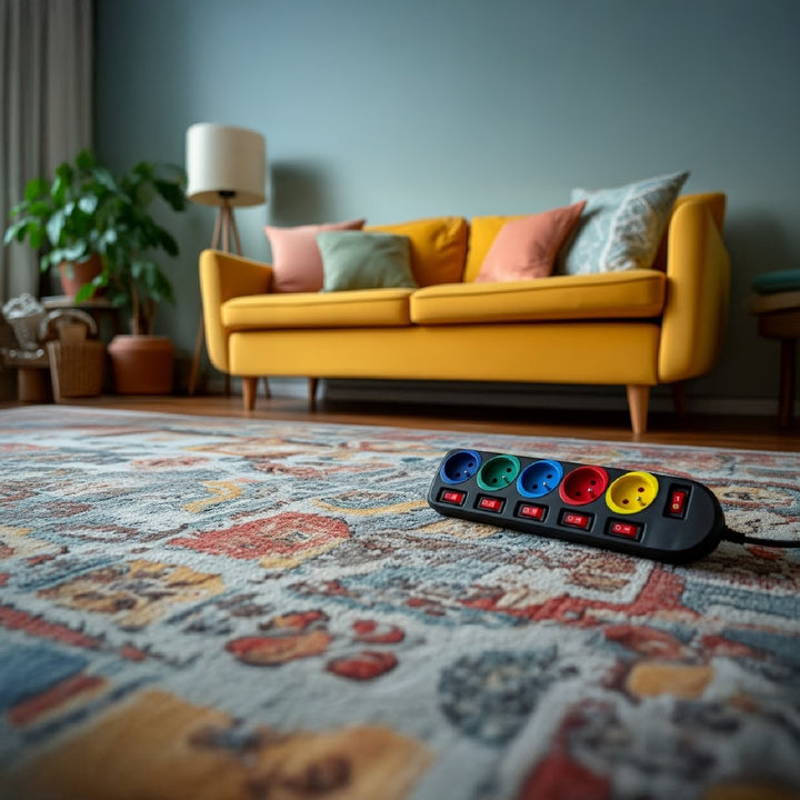 Prodlužovací kabel 5 zásuvek s vypínači Maclean Energy MCE204M 250VAC / 10A 1,5m, vícebarevný