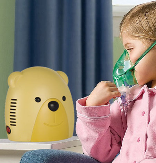 Dětský inhalátor Promedix PR-811 medvídek, sada nebulizátoru, masky, filtry Verze pro Českou republiku