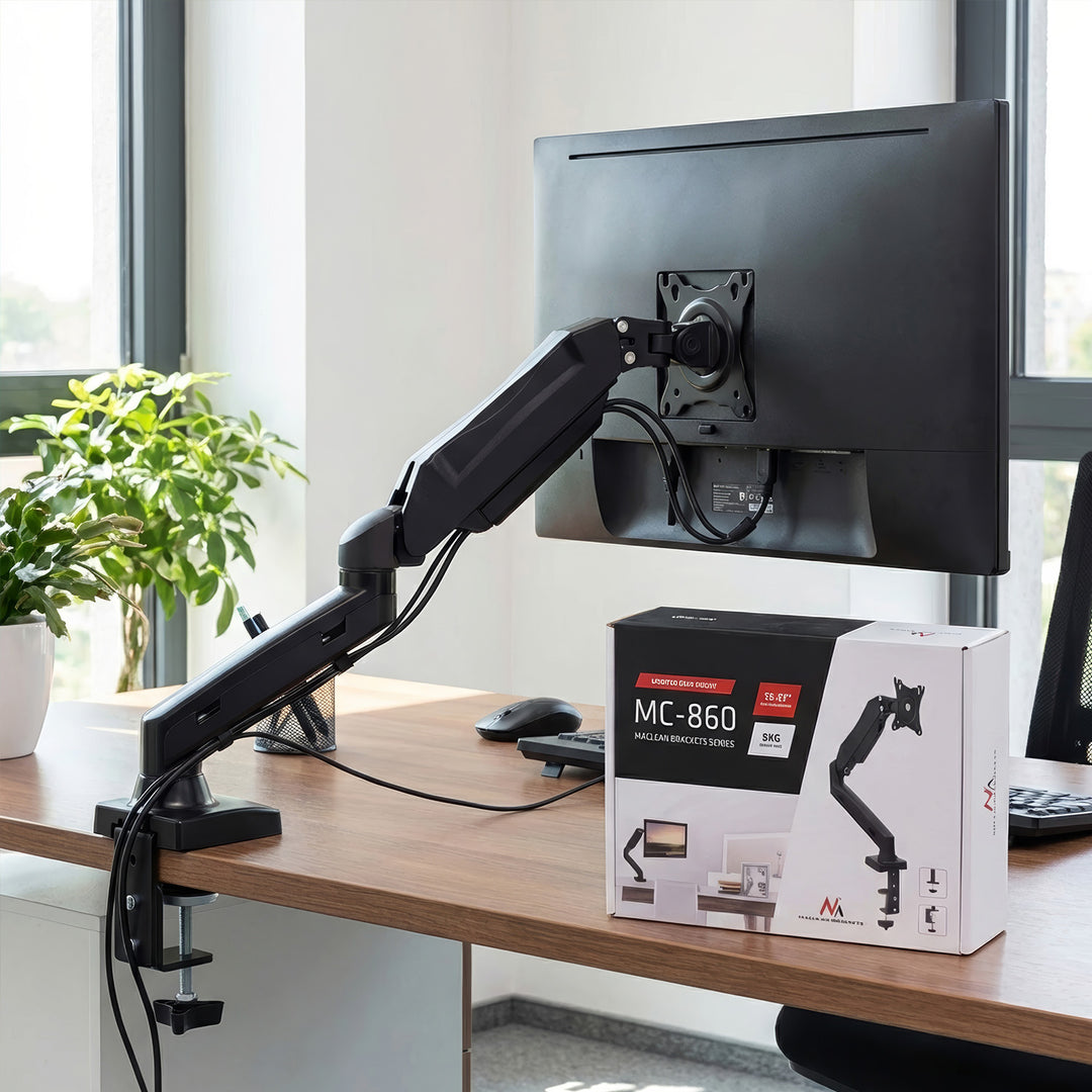 Černý držák LED LCD monitoru Maclean 13 "-27" 8 kg stolní na stůl