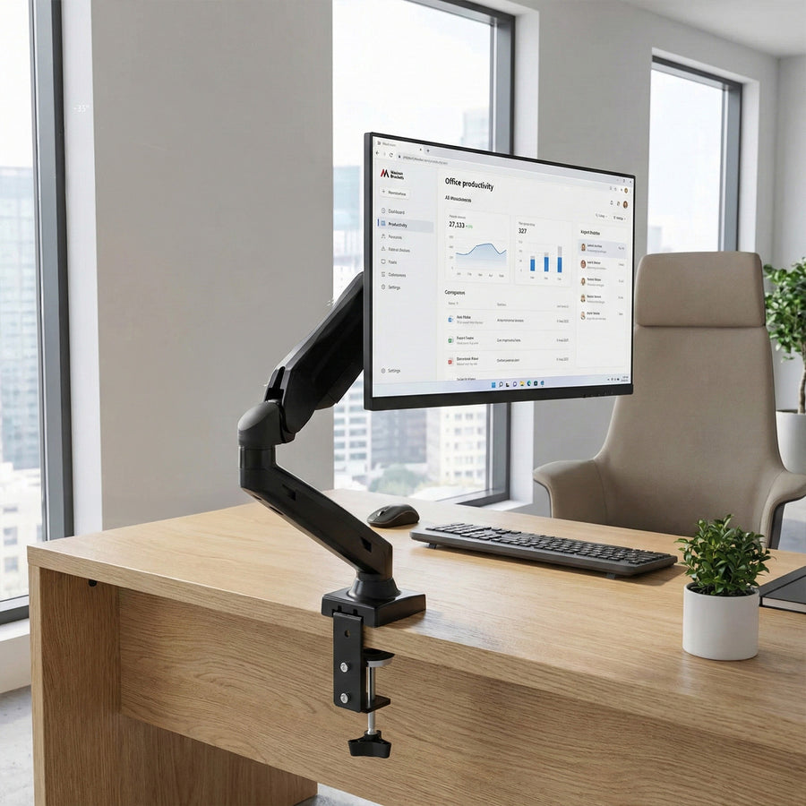Černý držák LED LCD monitoru Maclean 13 "-27" 8 kg stolní na stůl