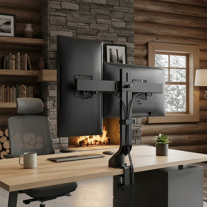 Držák pro dva monitory / dvojitý 17 "-27" 14 kg Maclean MC-854 VESA 75x75 100x100 se hodí pro MC-848 a MC-849