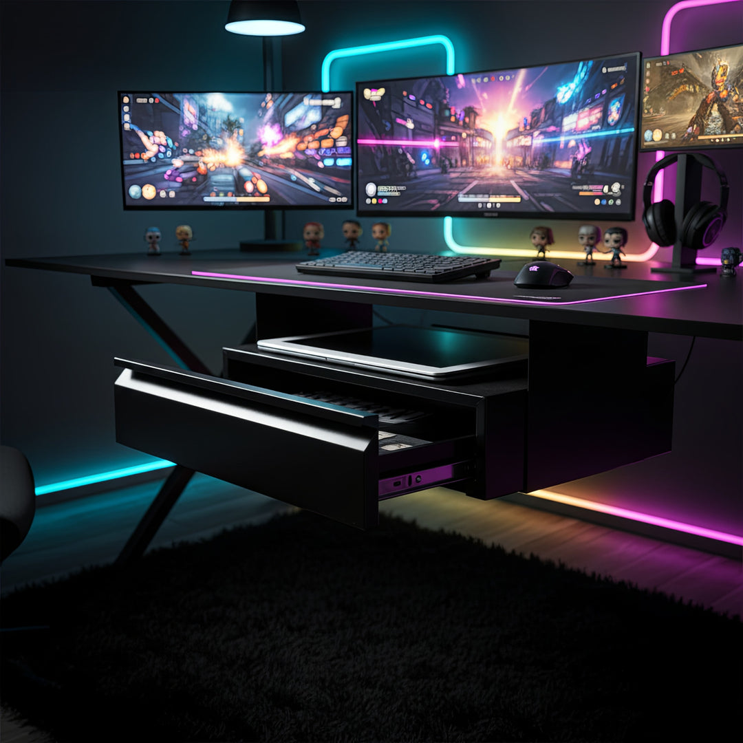 Ergonomická černá zásuvka organizér pod stůl Maclean MC-875 max. 5 kg