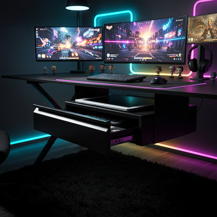 Ergonomická černá zásuvka organizér pod stůl Maclean MC-875 max. 5 kg