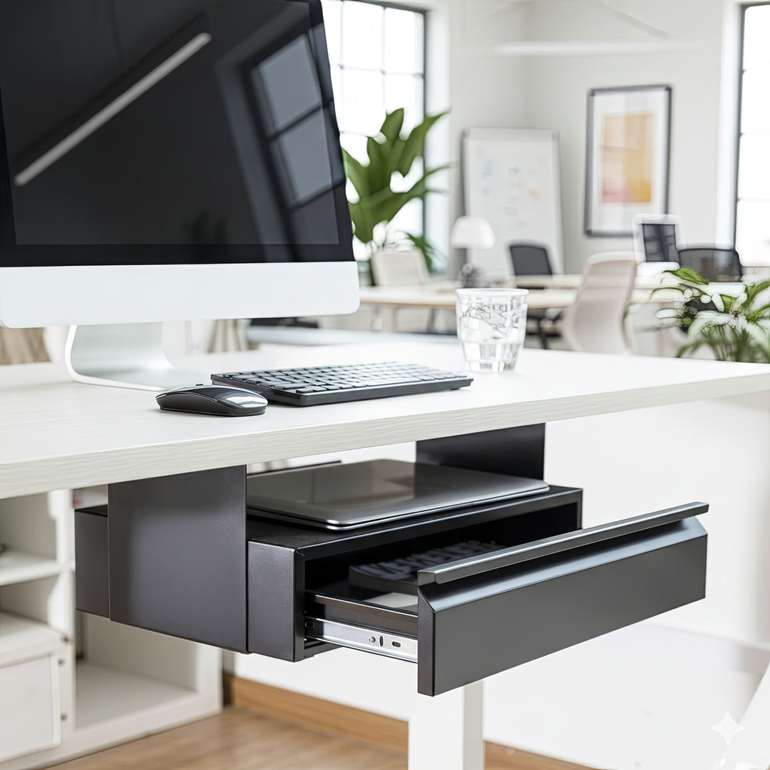 Ergonomická černá zásuvka organizér pod stůl Maclean MC-875 max. 5 kg