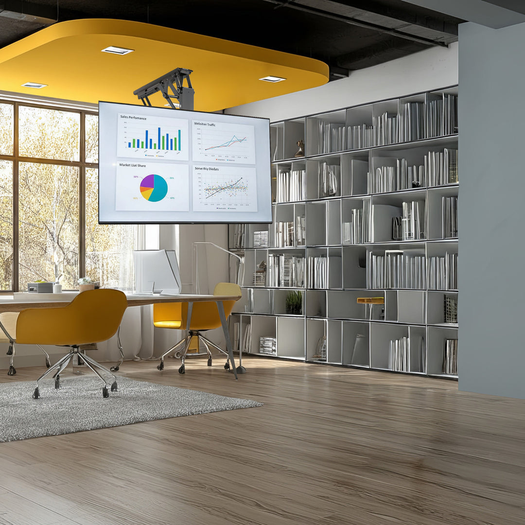 Elektrický stropní televizní držák 32 "-70" 35 kg max. dálkové ovládání Maclean MC-880 max VESA 600x411