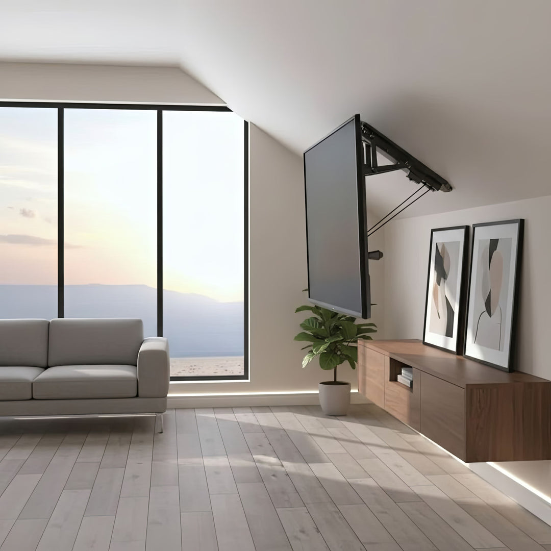 Elektrický stropní televizní držák 32 "-70" 35 kg max. dálkové ovládání Maclean MC-880 max VESA 600x411