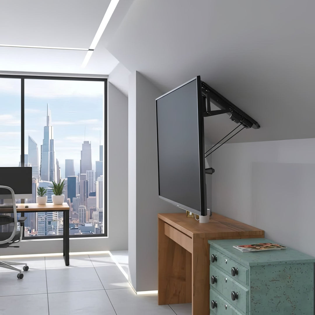 Elektrický stropní televizní držák 32 "-70" 35 kg max. dálkové ovládání Maclean MC-880 max VESA 600x411