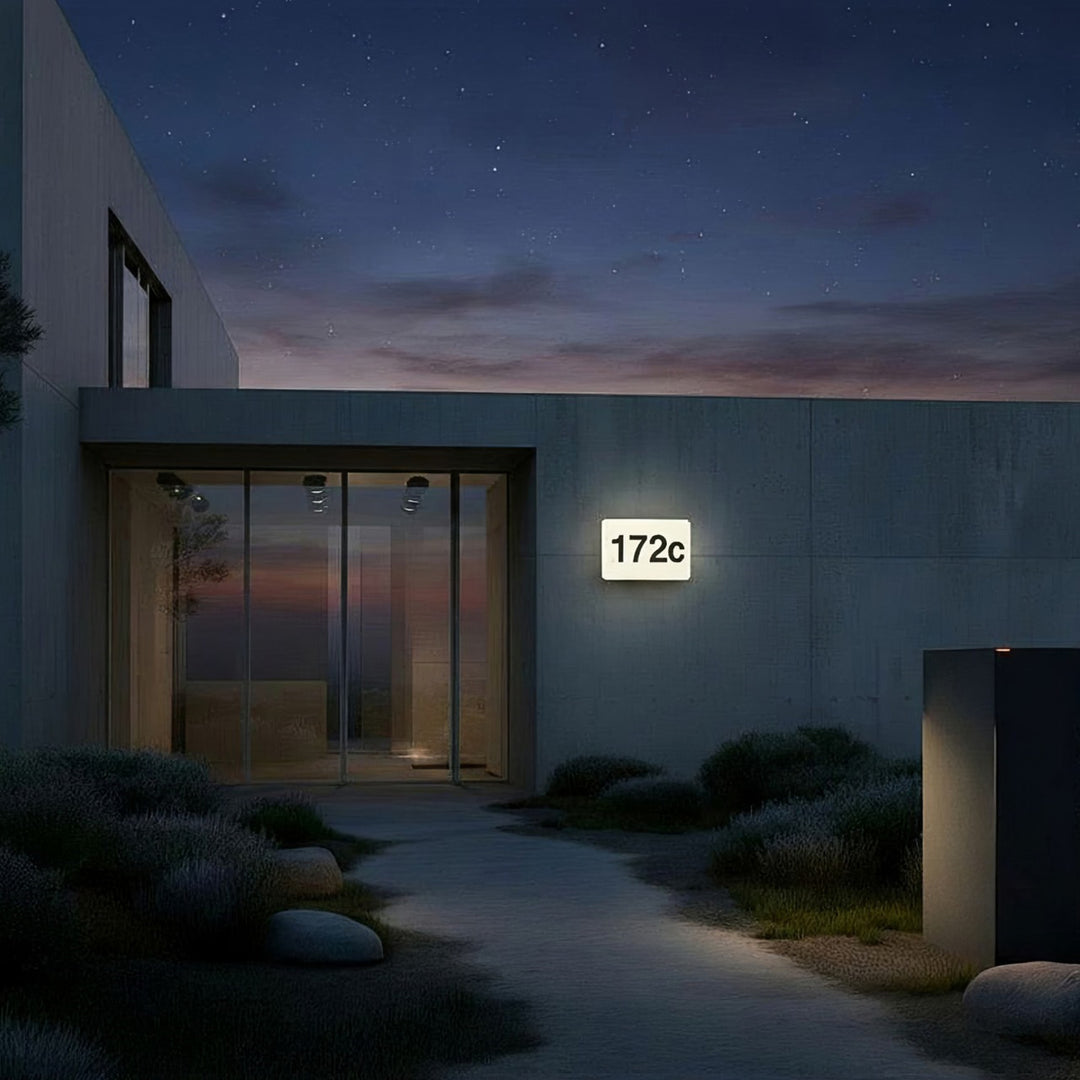 Světlo Maclean LED, domovní číslo, se soumrakovým senzorem, bílé, max. 10W, IP65, neutrální barva (4000K), max. 1000lm, MCE292 W