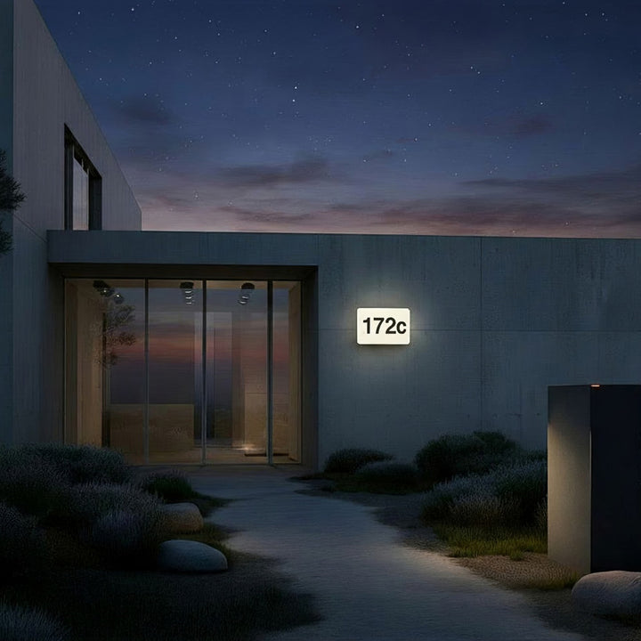 Světlo Maclean LED, domovní číslo, se soumrakovým senzorem, bílé, max. 10W, IP65, neutrální barva (4000K), max. 1000lm, MCE292 W