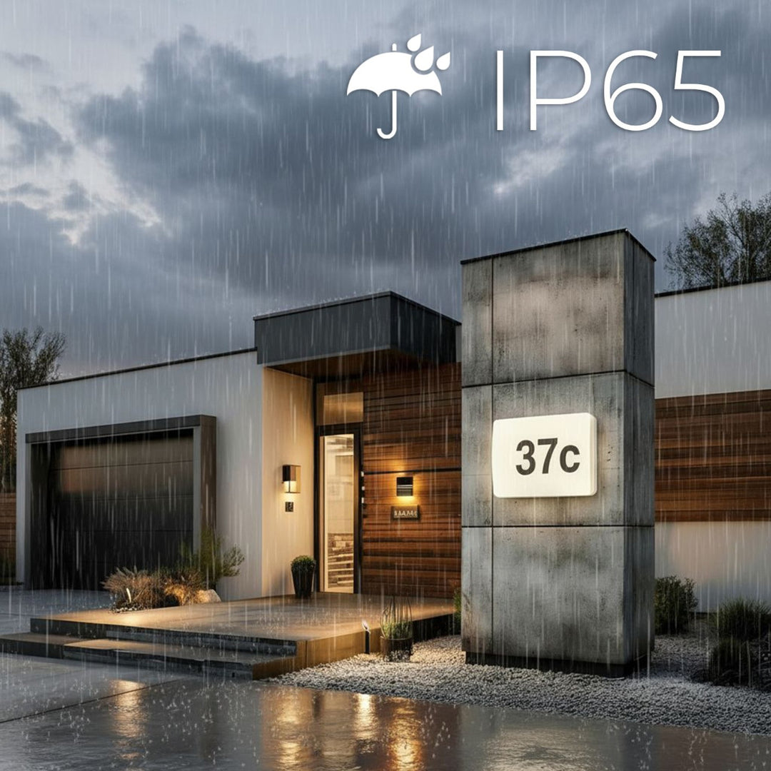 Světlo Maclean LED, domovní číslo, se soumrakovým senzorem, bílé, max. 10W, IP65, neutrální barva (4000K), max. 1000lm, MCE292 W