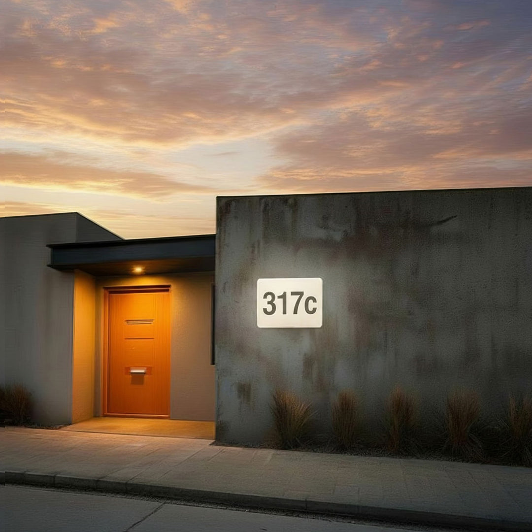 Světlo Maclean LED, domovní číslo, se soumrakovým senzorem, bílé, max. 10W, IP65, neutrální barva (4000K), max. 1000lm, MCE292 W