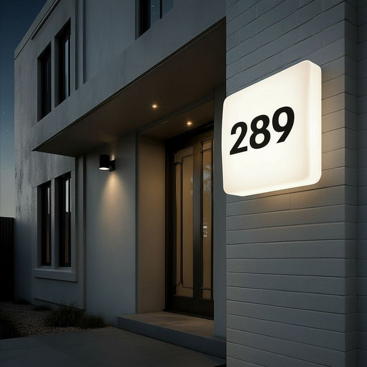LED svítidlo Maclean, číslo domu, se senzorem soumraku, bílé, max. 10 W, IP65, neutrální barva (4000 K), max. 1000 lm, MCE292 W