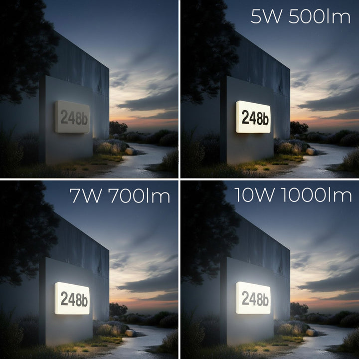 LED svítidlo Maclean, číslo domu, se senzorem soumraku, bílé, max. 10 W, IP65, neutrální barva (4000 K), max. 1000 lm, MCE292 W