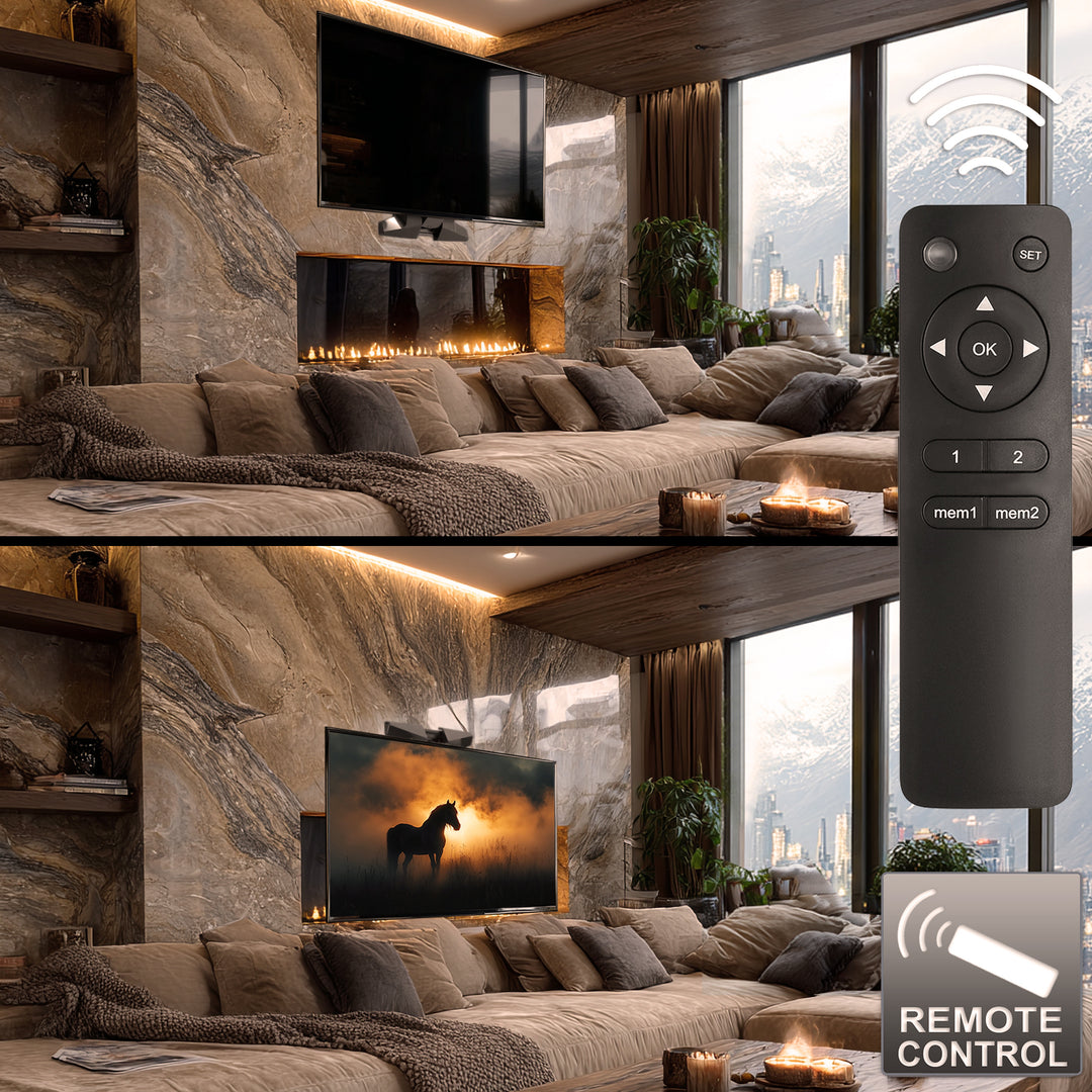 Držák Maclean TV nad krb, max. rozměry 600x400, dálkové ovládání, 37"-70", 35kg, MC-891