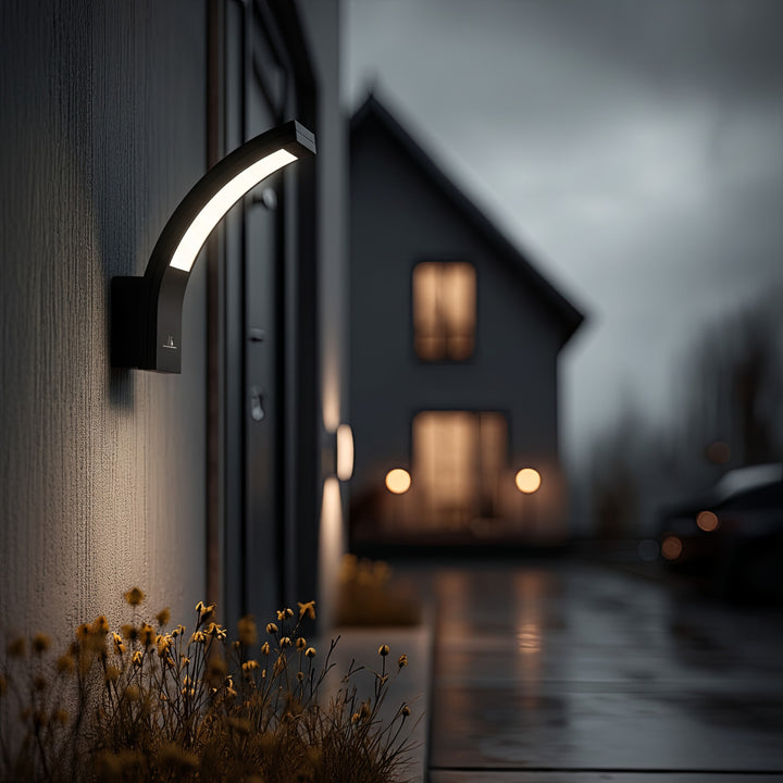 Venkovní nástěnné fasádní svítidlo LED fasádní lampa MCE343 B 800lm 10W IP54 Maclean Energy černá, přírodní bílá (4000K)