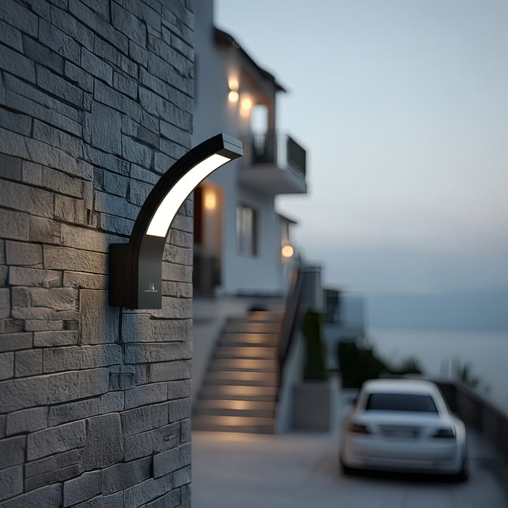 Venkovní nástěnné fasádní svítidlo LED fasádní lampa MCE343 B 800lm 10W IP54 Maclean Energy černá, přírodní bílá (4000K)